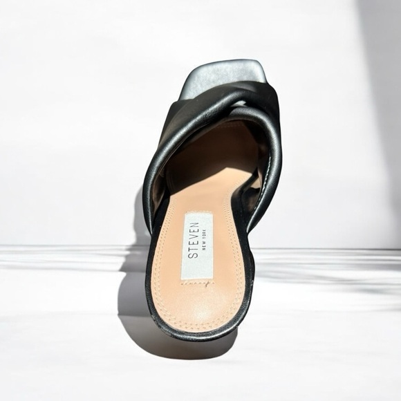🌻NEW Steven New York Black Puffy Baga Heel Sandal Size 5.5 (by Steve Madden) - Picture 2 of 9